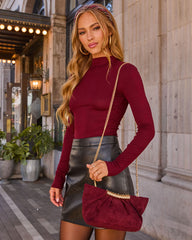 After Romance Faux Suede Clutch