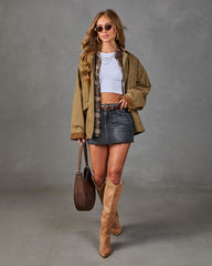 Dannie Denim Frayed Hem Mini Skirt