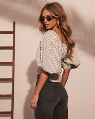 Valentina Plaid Peasant Blouse