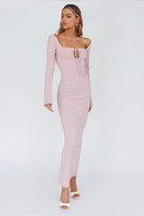 Samantha Pearl Detailing Midi Dress Blush