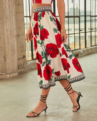 Market Posy Floral Midi Skirt