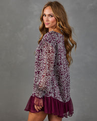 Fall In Love Floral Ruffle Hem Mini Dress