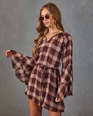 Falling For Her Plaid Waist Tie Mini Dress