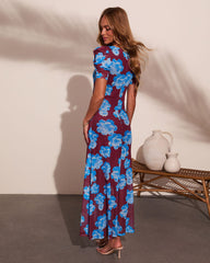 Petal Poetry Floral Mesh Midi Dress