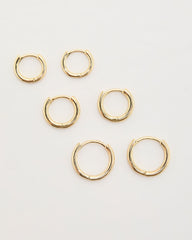 Golden Palm Hoop Earring Set