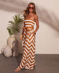 Bonfire Baby Chevron Waist Tie Jumpsuit