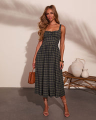 Meradeth Plaid Midi Dress