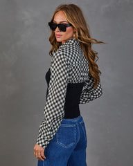Tomar Plaid Knit Vest Twofer Blouse
