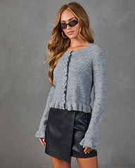 Mandie Knit Ruffle Peplum Cardigan