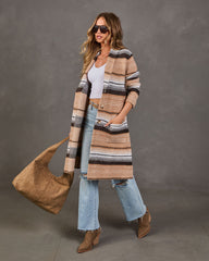 Deidra Striped Knit Duster Cardigan
