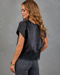 Denali Satin Lace Trim Top