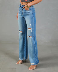 Cassiah Stretch Straight Leg Distressed Jeans