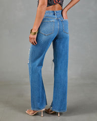 Cassiah Stretch Straight Leg Distressed Jeans