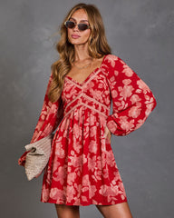 Pressed Flowers Floral Mini Dress