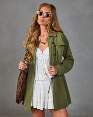 Raw Canvas Cotton Military Jacket