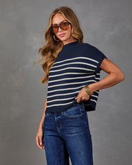 Ryanne Striped Mock Neck Sweater