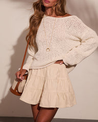 Jilliana Tiered Cotton Corduroy Mini Skirt
