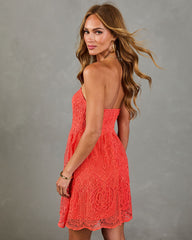 Sunset Heat Crochet Lace Mini Dress