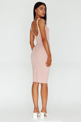 Kandis Low Back Midi Dress Rose
