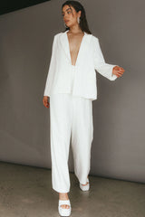 Vous Etes Belle Pleated Waist Pants White