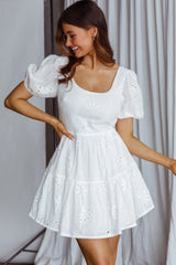 Marirose Tied Back A-Line Mini Dress White