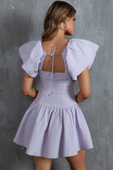 Self Love Flounce Hem Dress Lilac