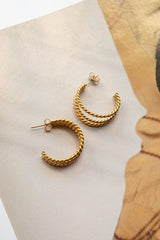 San Francisco Triple Open Hoop Earrings Gold