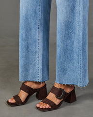 Juliana Faux Suede Block Heel Mules