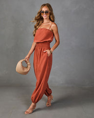 Sunlit Stone Twill Jumpsuit