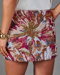 Blossom Joy Floral Sequin Mini Skirt