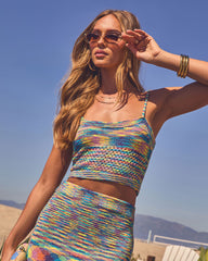 Vaycay Bound Abstract Crop Top