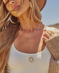 Morning Light Circle Charm Necklace