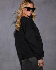 Woah Pocketed Cotton Blend Mock Neck Sweatshirt