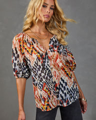 Ritual Society Abstract Print Blouse