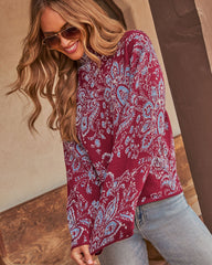 Cordo Pattern Long Sleeve Sweater