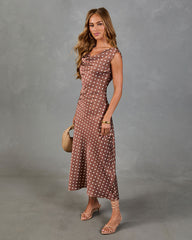 Dotted Reverie Satin Polka Dot Maxi Dress