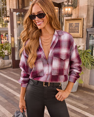 Petaluma Cotton Blend Plaid Button Down Top