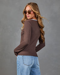Living Life Ribbed Contrast Trim Top