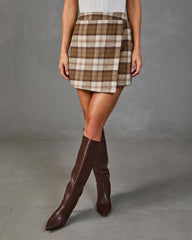 Oak Street Plaid Wrap Mini Skirt
