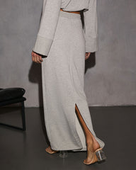 Dreamy Days Fleece Drawstring Maxi Skirt