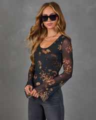 Dark Desire Mesh Floral Top