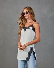 Between Pages Satin Lace Trim Cami