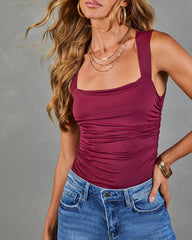 Catarine Ruched Square Neck Top
