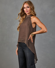 Lovely Things Mock Neck High Low Top
