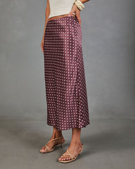 Alirah Satin Polka Dot Midi Skirt