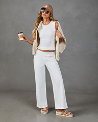 Lounge Society Ribbed Trim Crop Tank Top