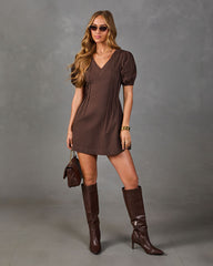 Jayde Pleated Cotton Twill Mini Dress