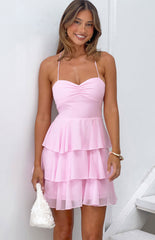 Georgie Pink Ruffle Mini Dress