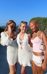 Indio White Crochet Strapless Crop Top