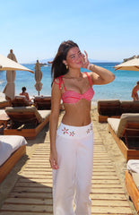 9.0 Swim Bianca Red Stripe Bikini Top